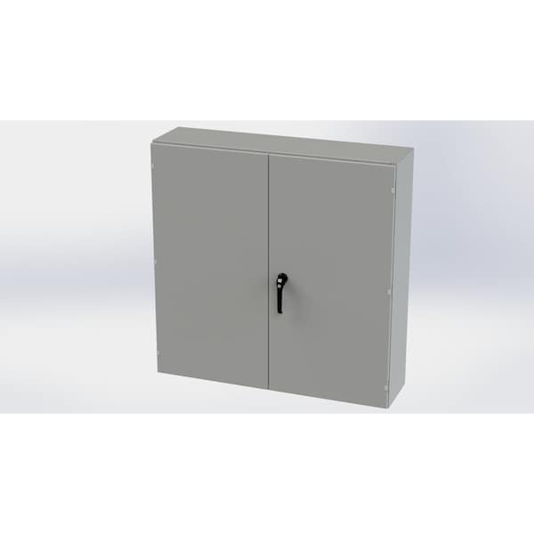 3 Point Latch with Padlock Handle Electrical Enclosures, 48 in H, 12 in D, 48 in W, NEMA 3R, 12, 13